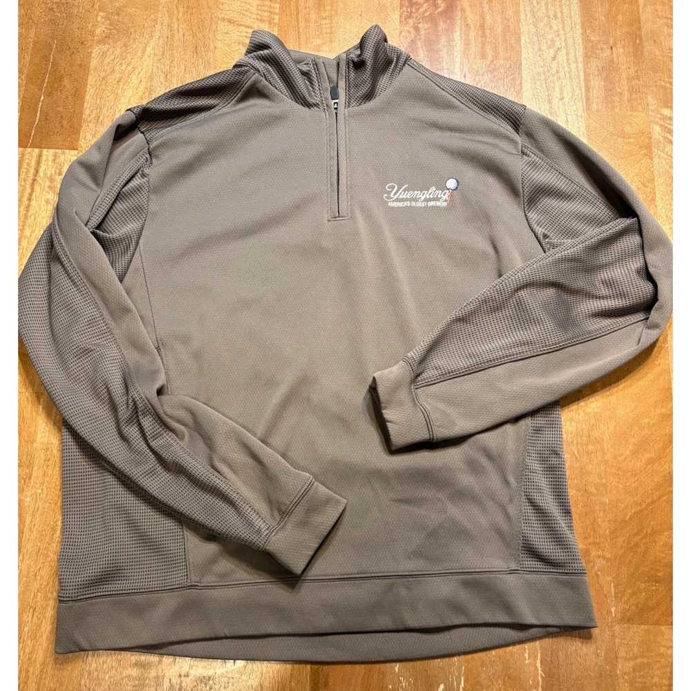 Cutter & Buck Men's Quarter Zip Pullover Jacket Gray Yuengling Beer size large